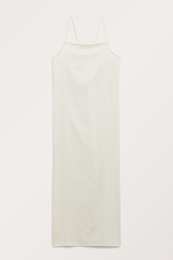 Monki Square Neck Midi Slip Dress Off-white
