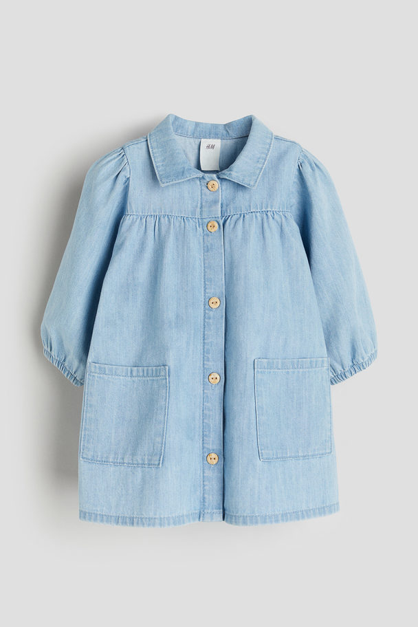 H&M Denim Shirt Dress Light Denim Blue