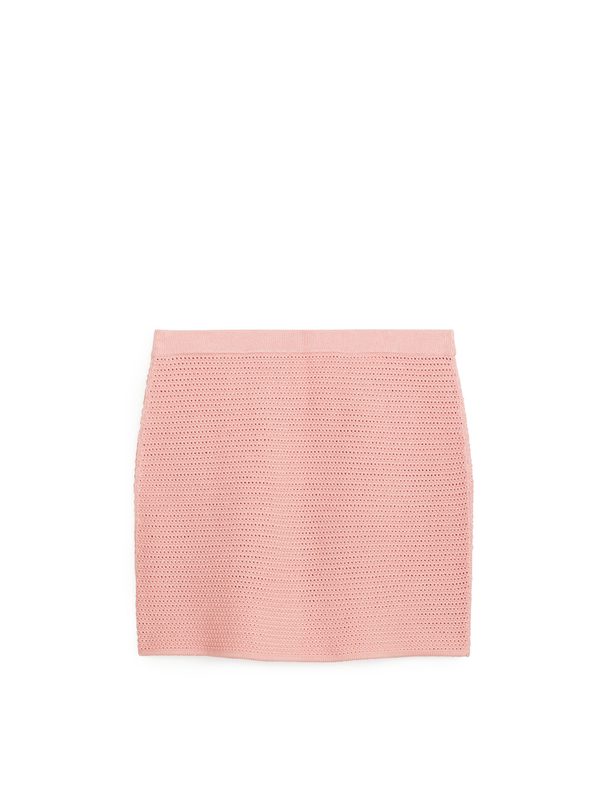 Arket Crochet Mini Skirt Pink