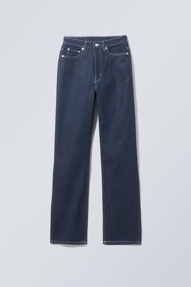 Weekday Rowe Extra High Straight Jeans Blue Rinse