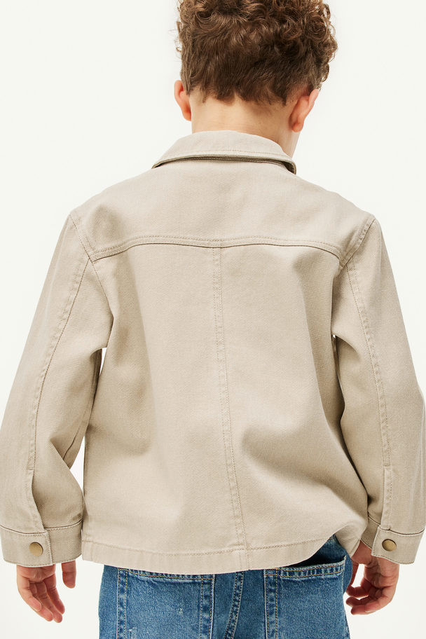 H&M Jacke aus Baumwolltwill Hellbeige