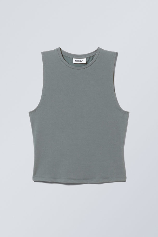 Weekday Soft Brushed Tank Top Dark Turquoise