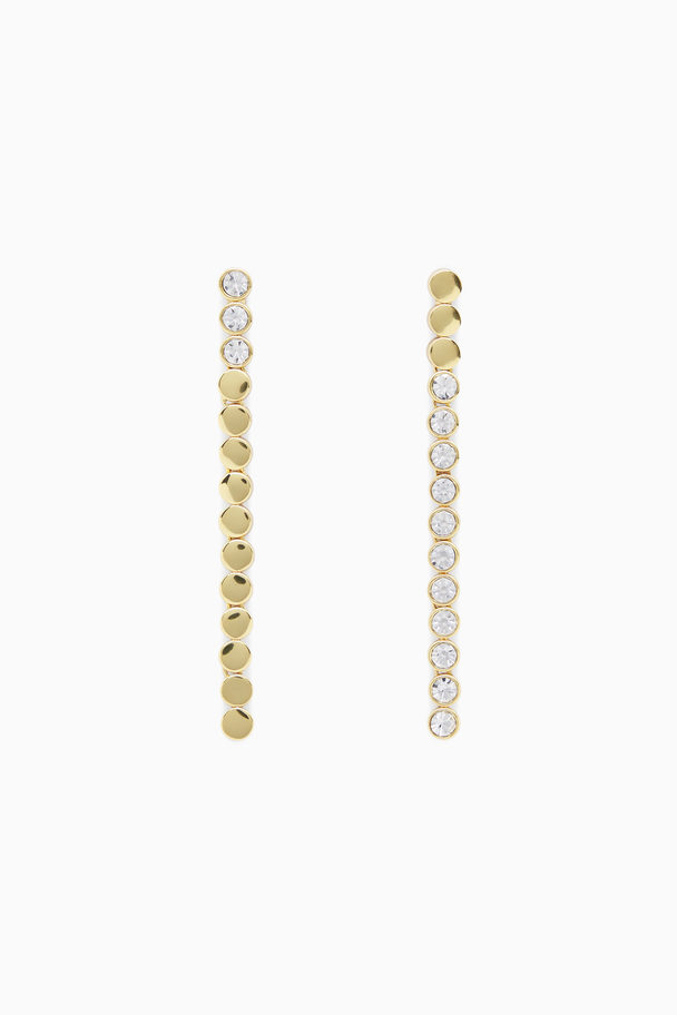 COS Embellished Mismatched Drop Earrings Gold