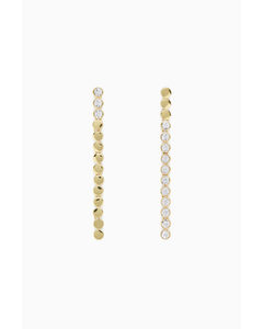 Embellished Mismatched Drop Earrings Gold