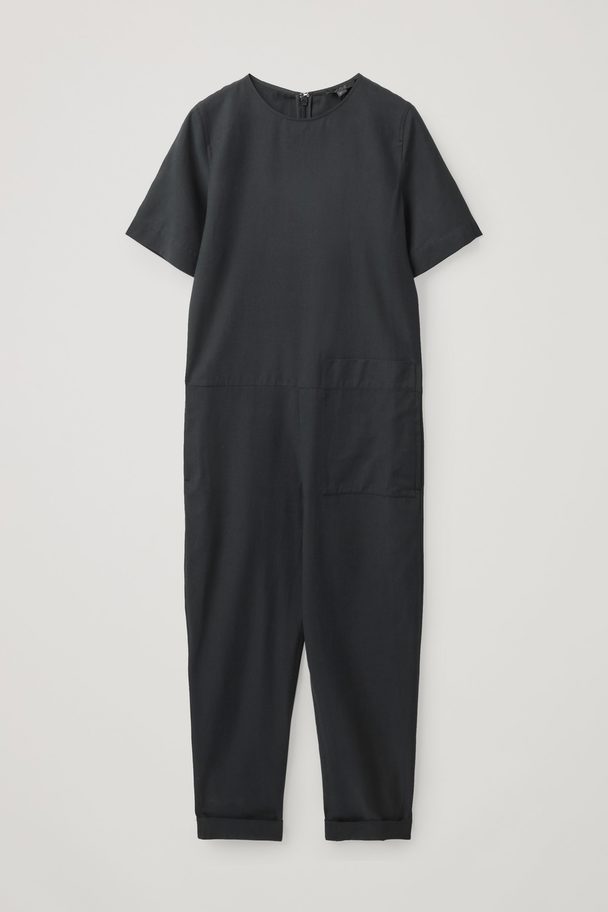 COS Short-sleeve Jumpsuit Black