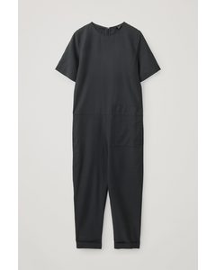 Short-sleeve Jumpsuit Black