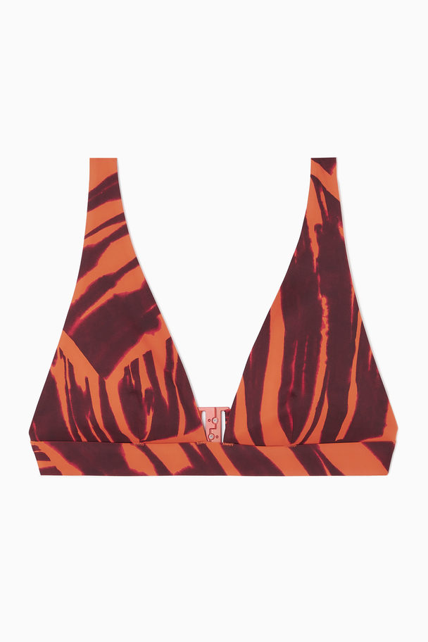 COS Bikinitop I Scuba-stof Brun / Orange / Pink