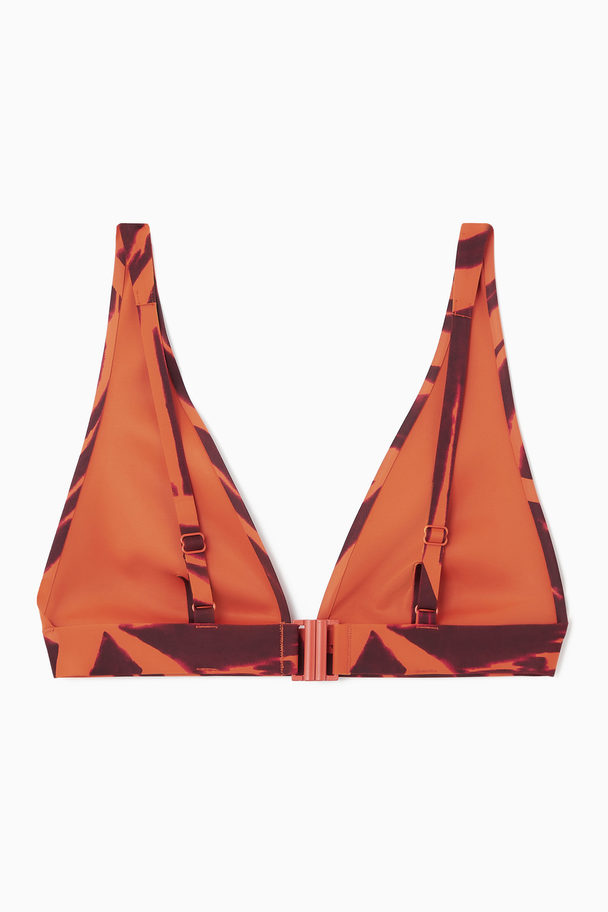 COS Bikinitop I Scuba-stof Brun / Orange / Pink