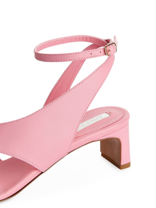 ARKET Leather Strap Sandals Pink
