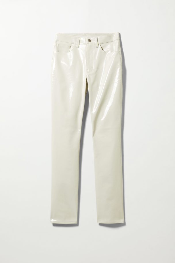 Weekday Ralph Coated Trousers Cream