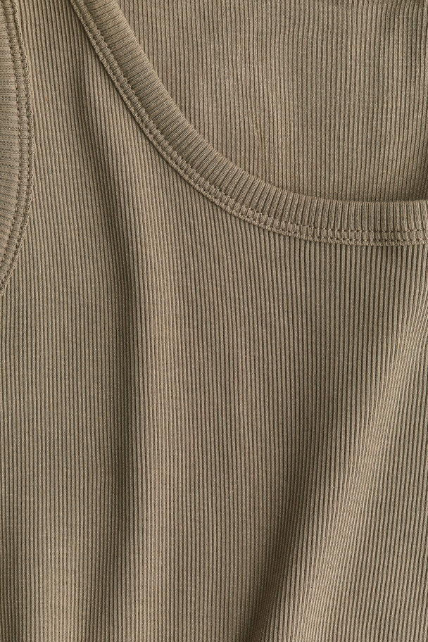 H&M Silk-blend Vest Top Dark Beige