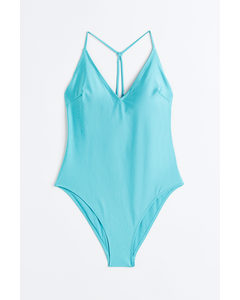 High-leg Swimsuit Turquoise