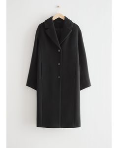 Relaxed Wool Coat Black