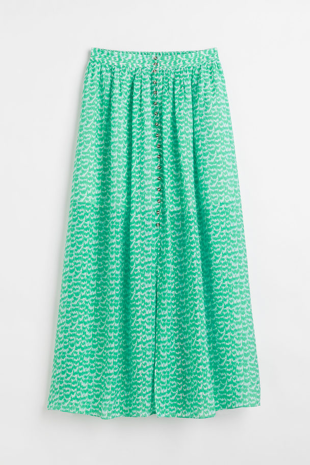 H&M Patterned Skirt Green/patterned