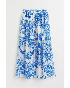 Patterned Skirt White/blue Patterned