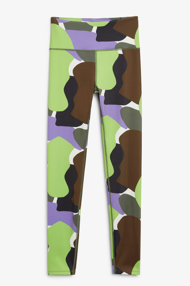 Monki Multicoloured Active Leggings Abstract Print
