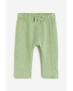 Linen-blend Trousers Light Green
