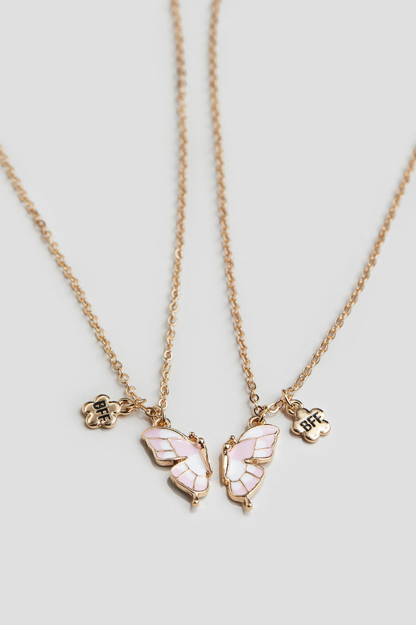 H&M Friendship Necklaces Gold-coloured/bff