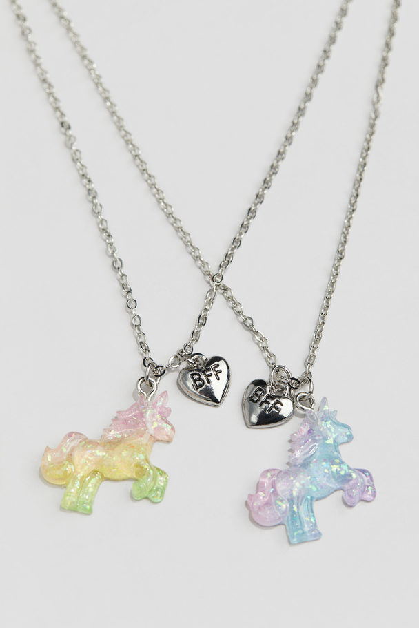 H&M Friendship Necklaces Silver-coloured/unicorns