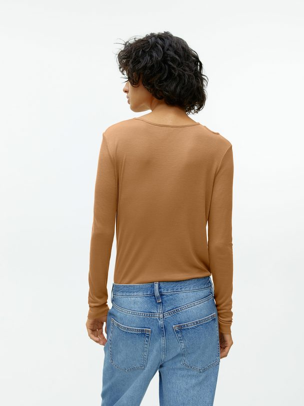 Arket Cut-out Top Brown