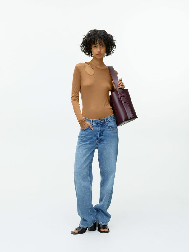 Arket Cut-out Top Brown