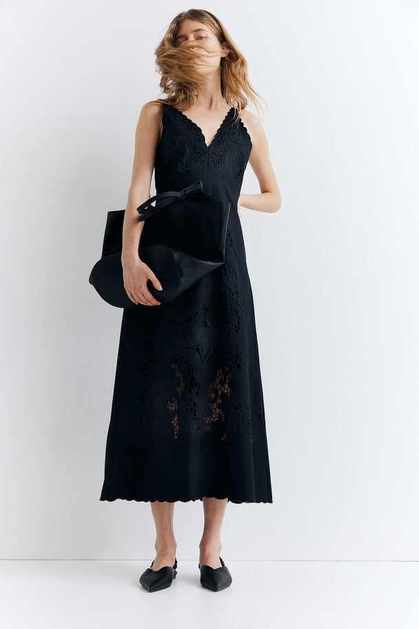 H&M Broderie Anglaise Dress Black