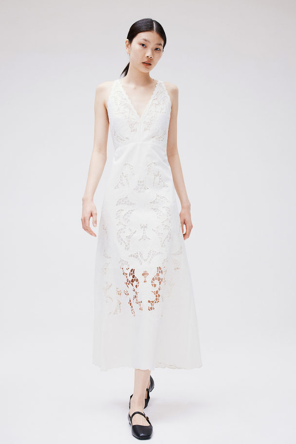 H&M Broderie Anglaise Dress White