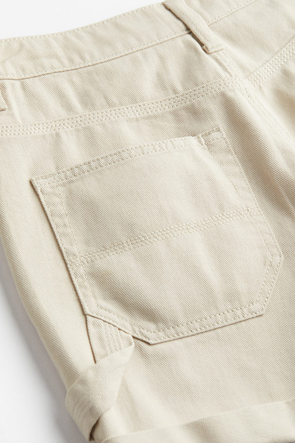 H&M High-waisted Cargo Shorts Light Beige