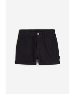 High-waisted Cargo Shorts Black