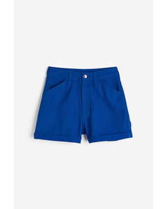 High-waisted Cargo Shorts Blue