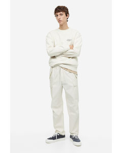 Regular Fit Ripstop Cargo Trousers White