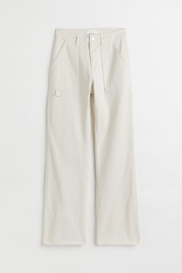 H&M Utility-Hose aus Twill Weiß