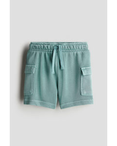 Cargo-Sweatshorts im Washed-Look Türkis