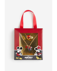 Jewellery Set Gold-coloured/minnie Mouse