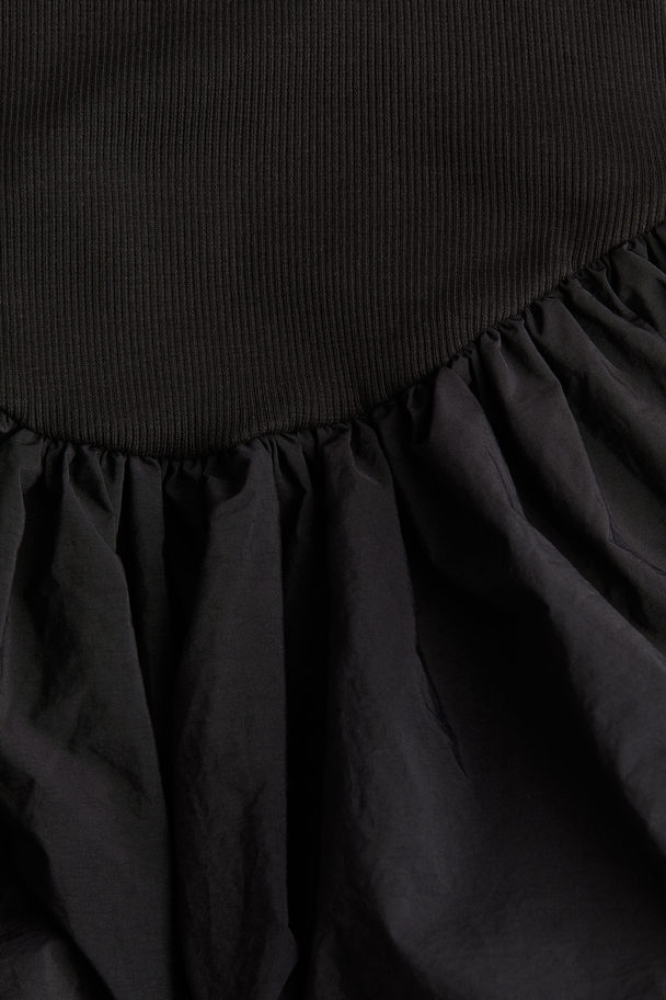 H&M Balloon-skirt Dress Black