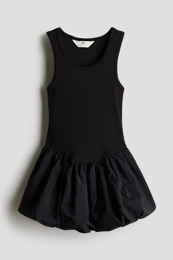 H&M Balloon-skirt Dress Black