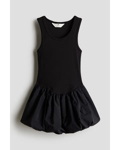 Balloon-skirt Dress Black