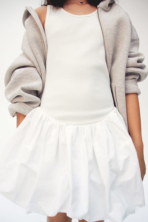 H&M Balloon-skirt Dress White