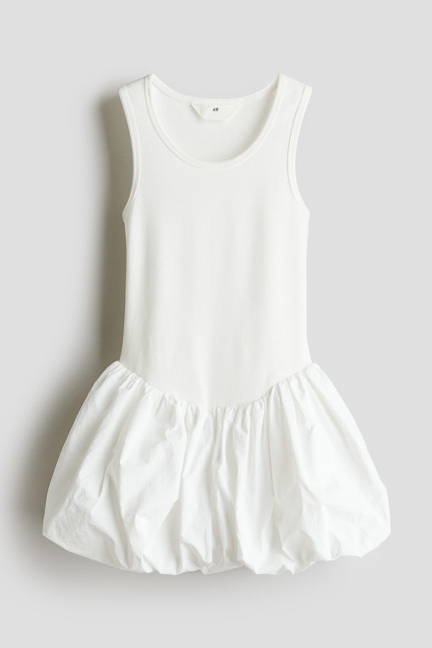 H&M Balloon-skirt Dress White