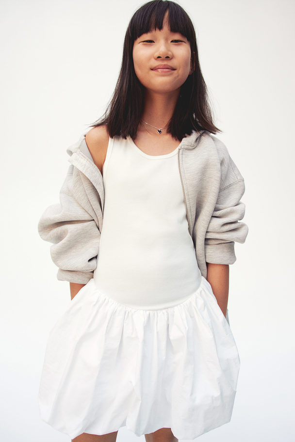 H&M Balloon-skirt Dress White