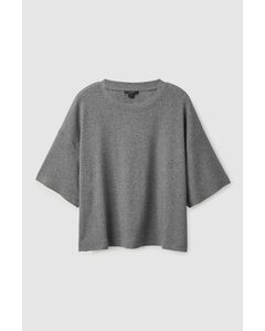 Cropped T-shirt Grey Melange