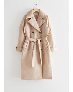 Padded Trench Coat Beige