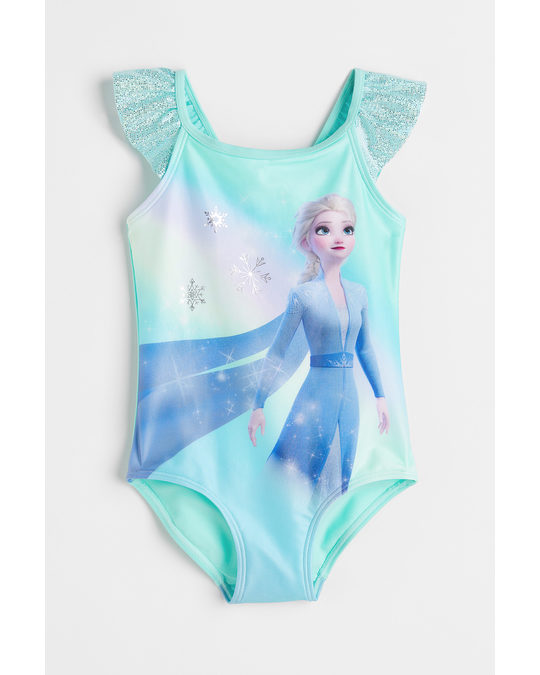 H&M Printed Swimsuit Turquoise/frozen