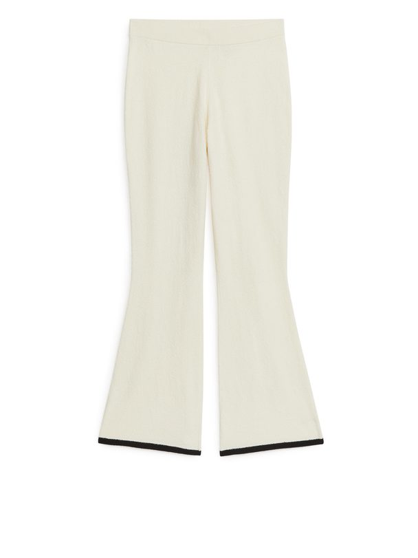 ARKET Flared Bouclé Trousers Off-white