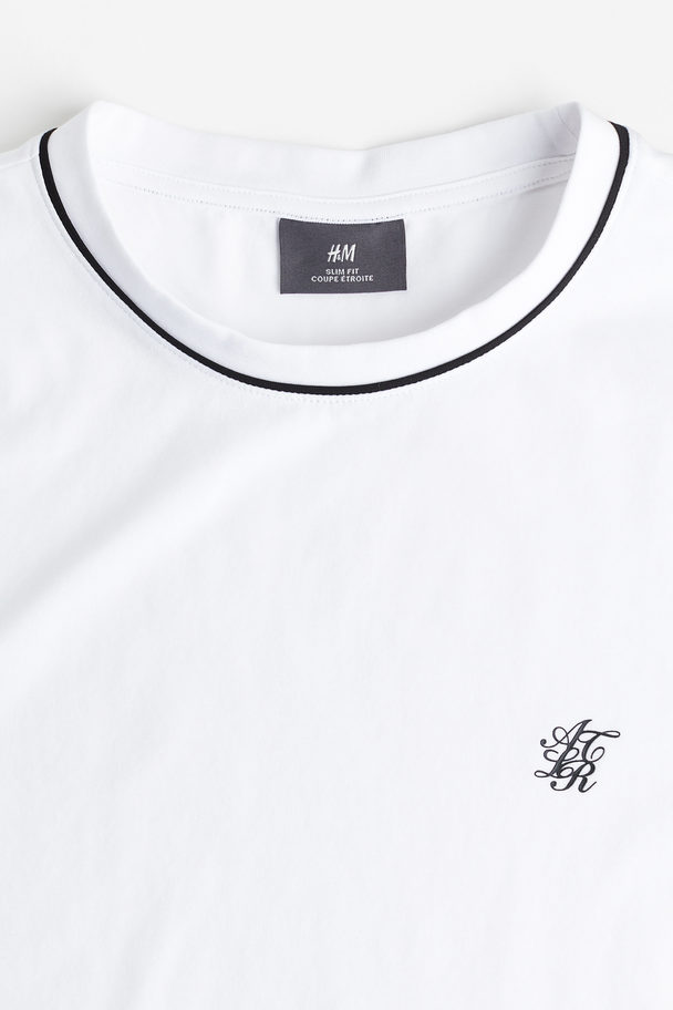 H&M T-shirt - Slim Fit Wit