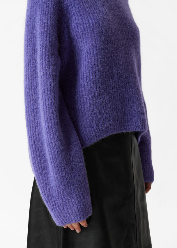 & Other Stories Striksweater Med Mockneck Lilla