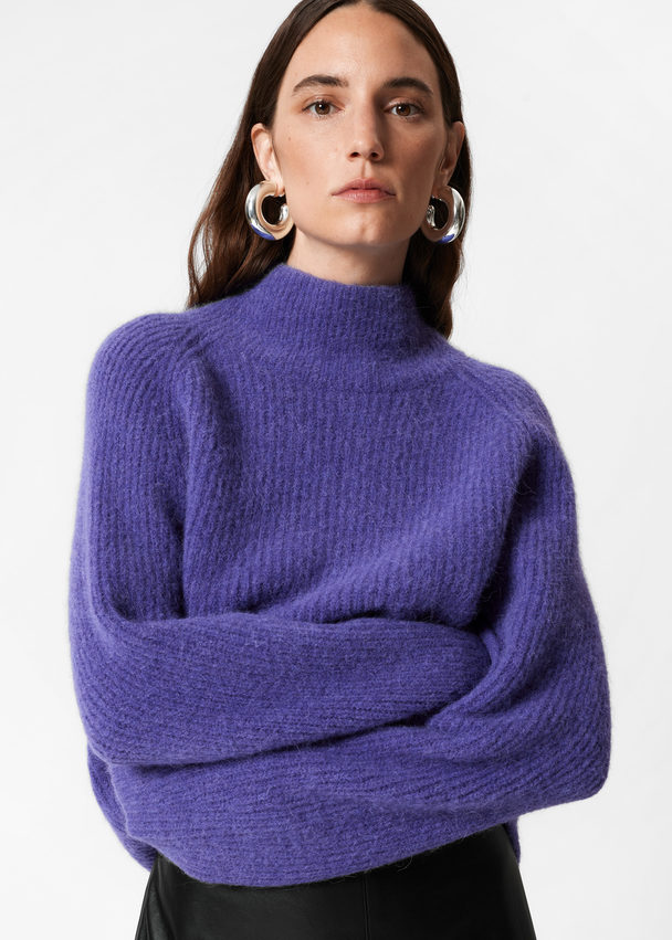 & Other Stories Striksweater Med Mockneck Lilla