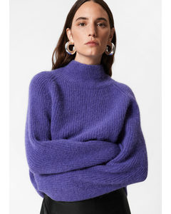 Knitted Mock Neck Jumper Purple