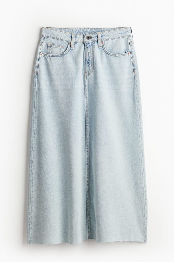 H&M Feather Soft Denimrock Blasses Denimblau