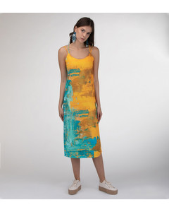 Mr. Gugu & Miss Go Two Colors Strap Dress Yellow